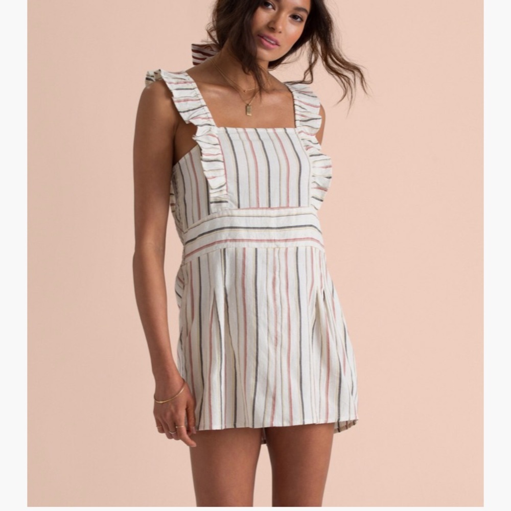 *BRAND NEW* Striped and ruffle strap mini dress